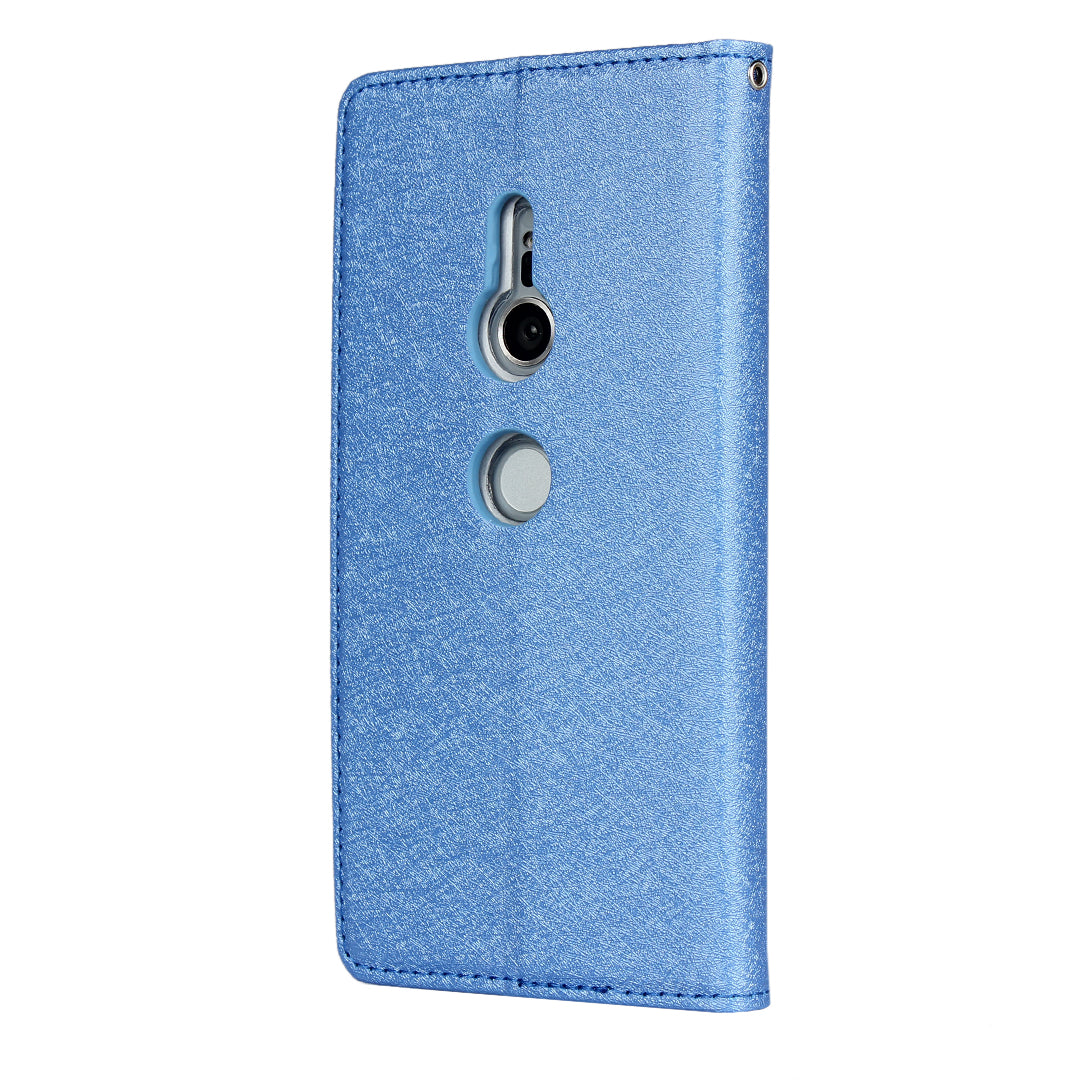 Silk Texture Leather Wallet Stand Phone Case Cover for Sony Xperia XZ2