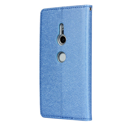 Silk Texture Leather Wallet Stand Phone Case Cover for Sony Xperia XZ2