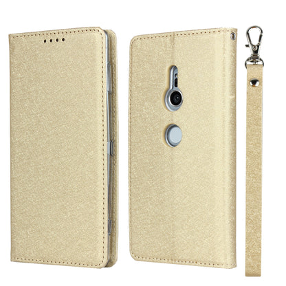 Silk Texture Leather Wallet Stand Phone Case Cover for Sony Xperia XZ2