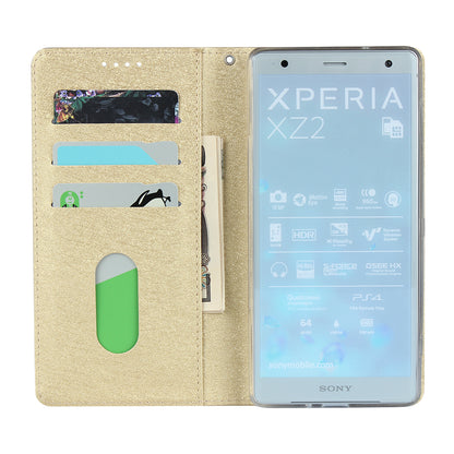 Silk Texture Leather Wallet Stand Phone Case Cover for Sony Xperia XZ2
