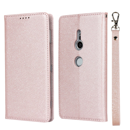 Silk Texture Leather Wallet Stand Phone Case Cover for Sony Xperia XZ2