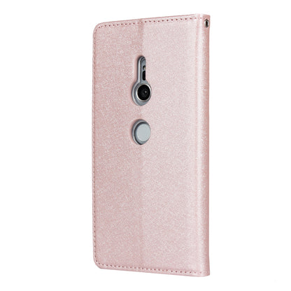 Silk Texture Leather Wallet Stand Phone Case Cover for Sony Xperia XZ2