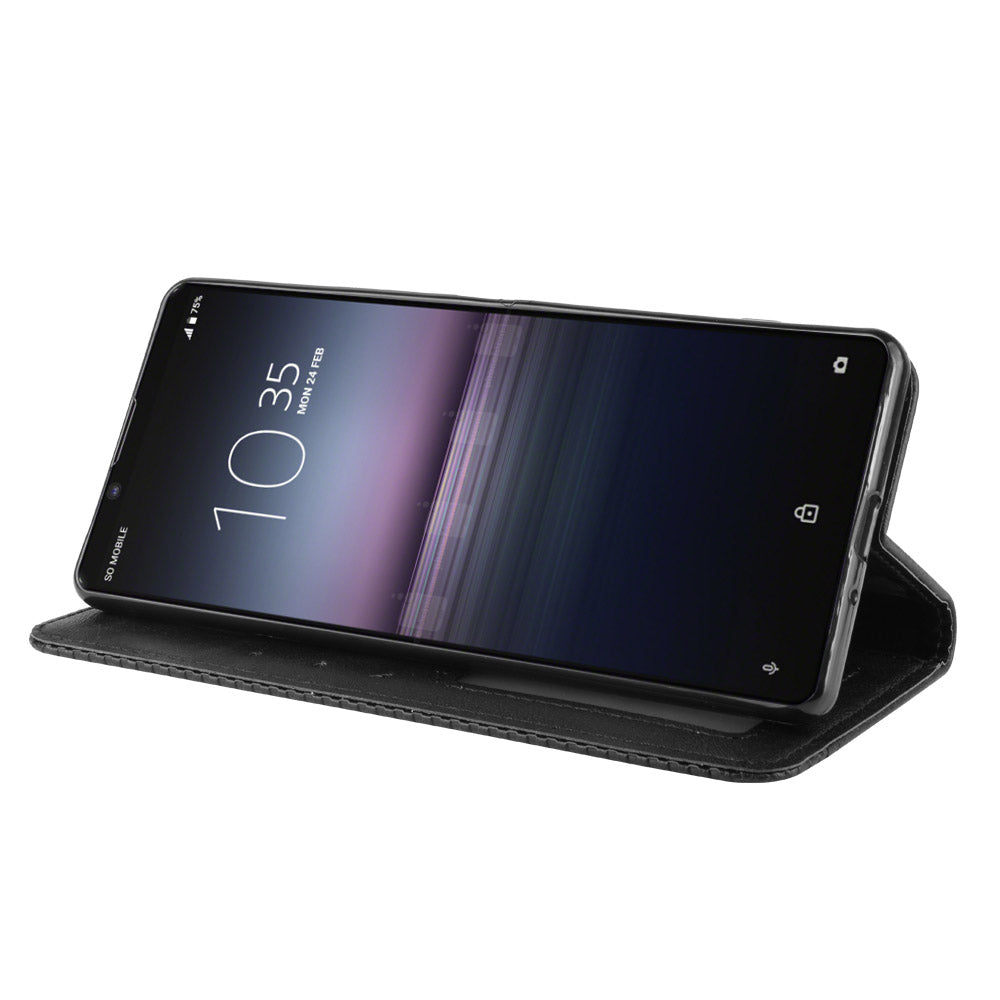 Auto-absorbed Vintage Leather Phone Case Shell for Sony Xperia 1 II