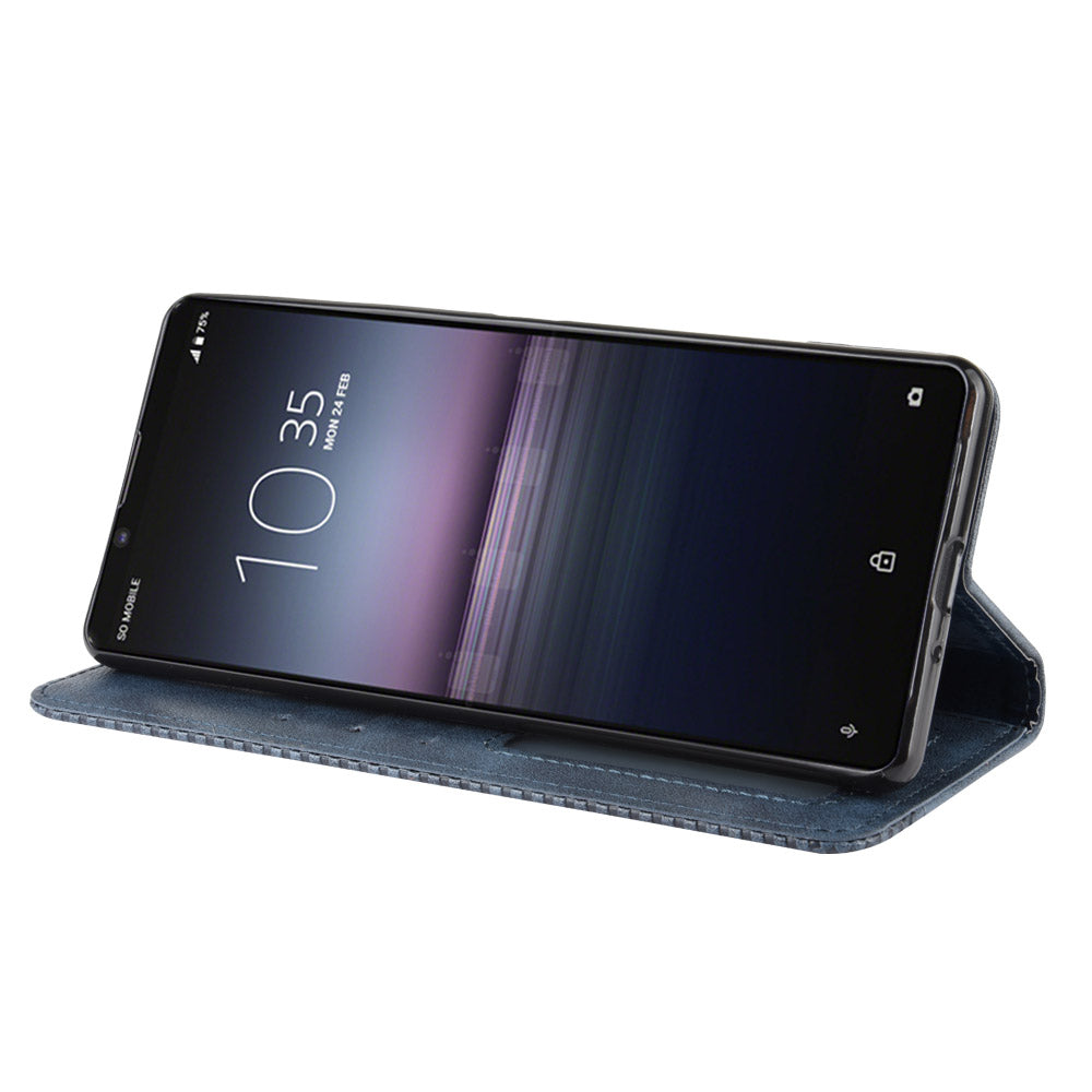 Auto-absorbed Vintage Leather Phone Case Shell for Sony Xperia 1 II
