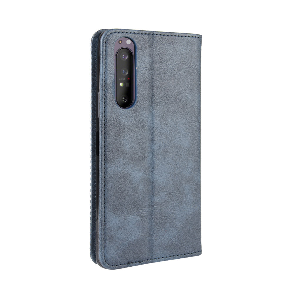 Auto-absorbed Vintage Leather Phone Case Shell for Sony Xperia 1 II