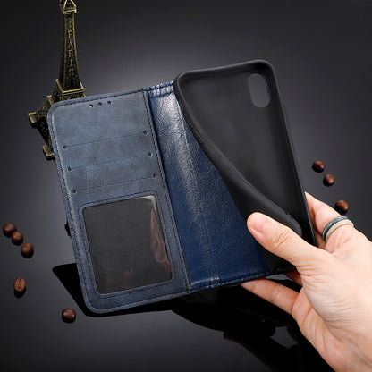 Magnetic Snap Vintage Style Leather Shell Wallet Stand Case for Sony Xperia 10 II