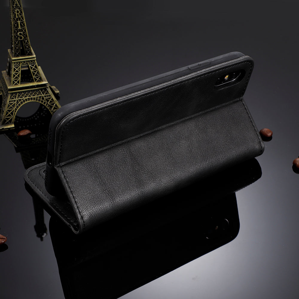 Magnetic Snap Vintage Style Leather Shell Wallet Stand Case for Sony Xperia 10 II