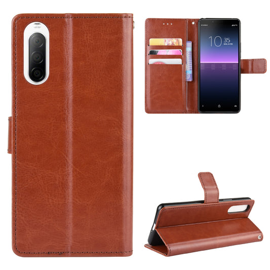 Crazy Horse Flip Leather Protective Cover with Wallet for Sony Xperia 10 II