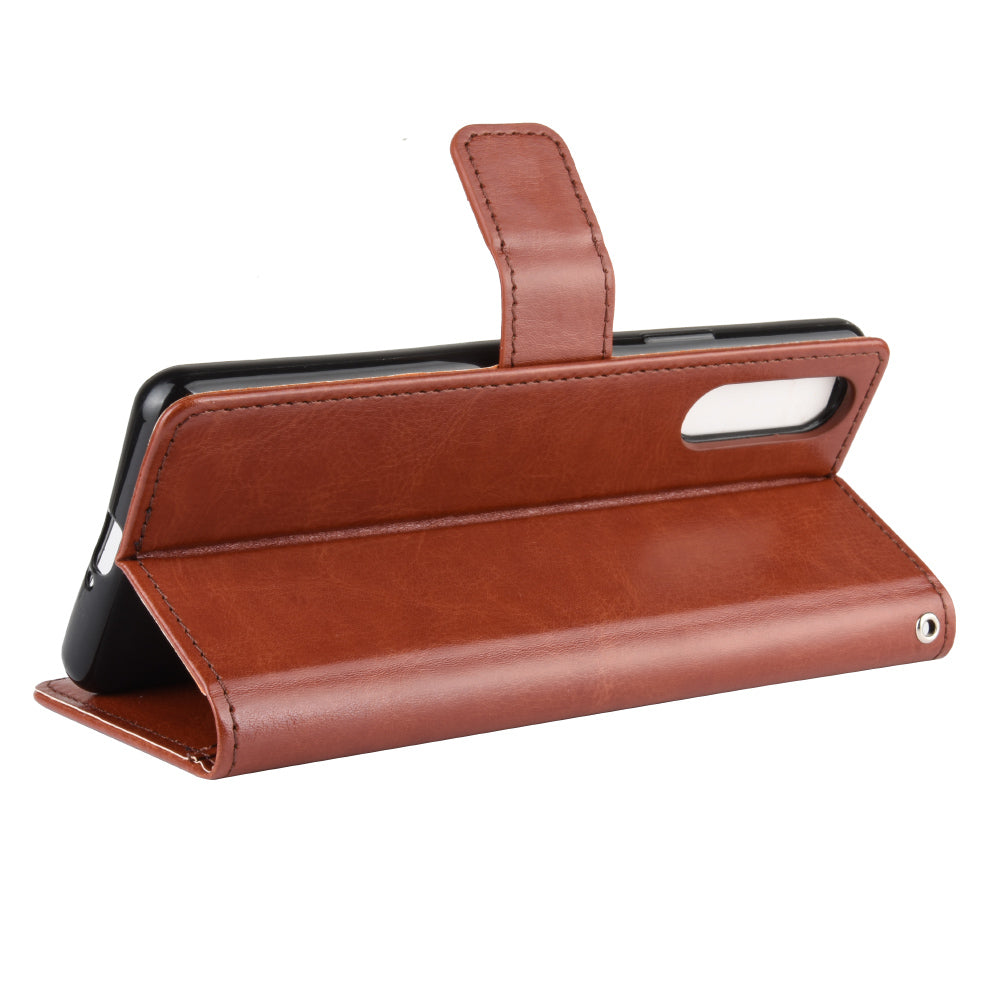 Crazy Horse Flip Leather Protective Cover with Wallet for Sony Xperia 10 II