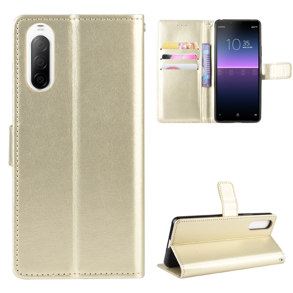 Crazy Horse Flip Leather Protective Cover with Wallet for Sony Xperia 10 II