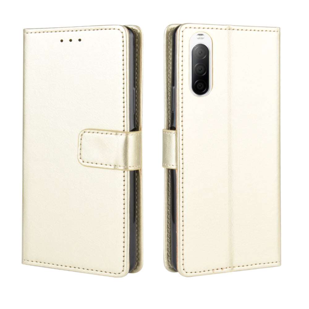 Crazy Horse Flip Leather Protective Cover with Wallet for Sony Xperia 10 II