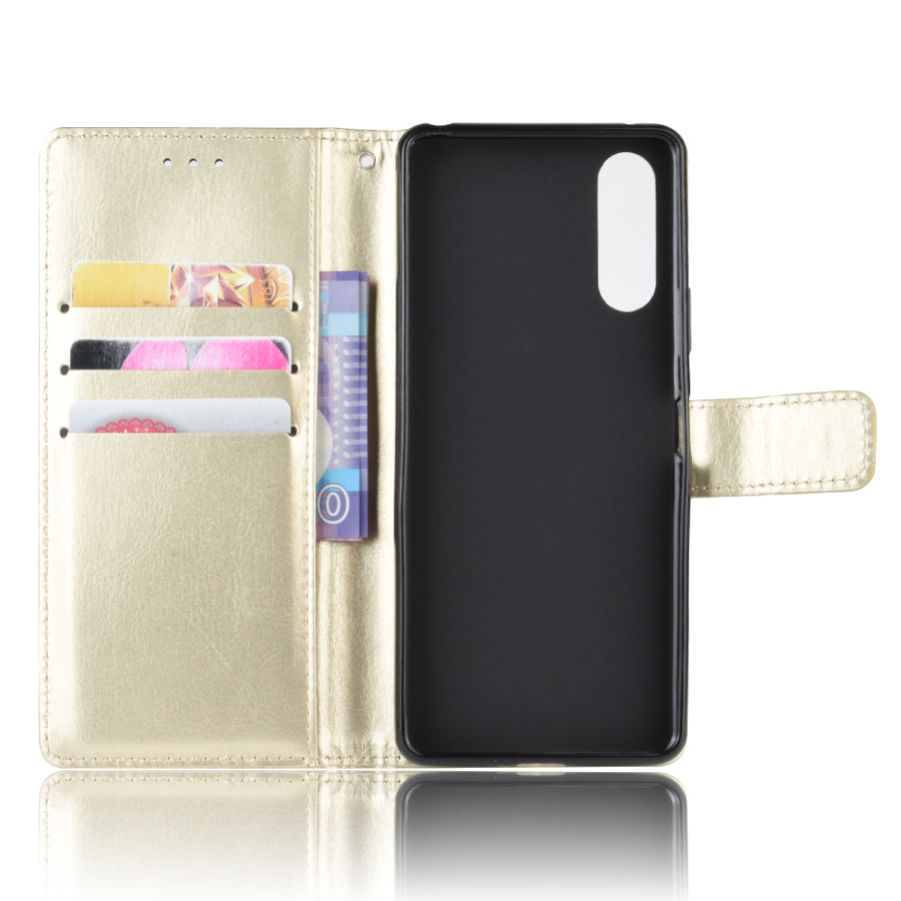 Crazy Horse Flip Leather Protective Cover with Wallet for Sony Xperia 10 II
