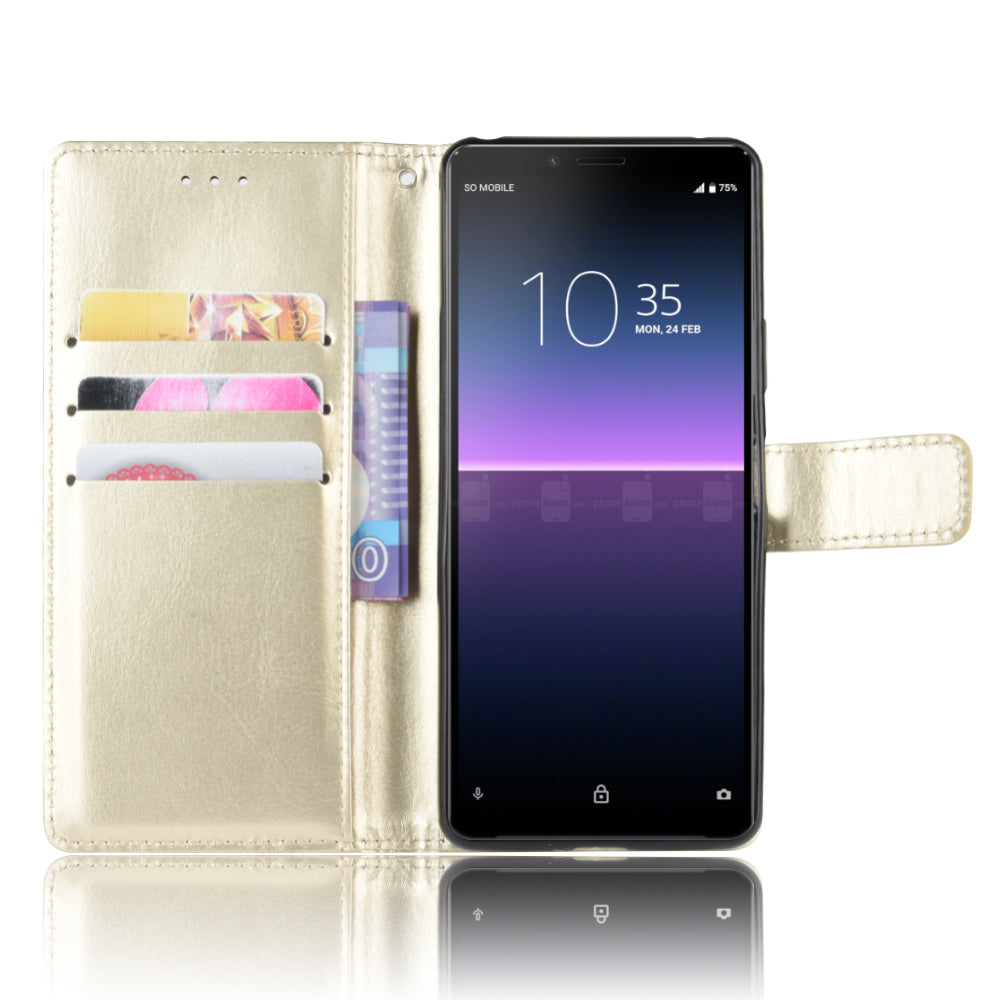 Crazy Horse Flip Leather Protective Cover with Wallet for Sony Xperia 10 II
