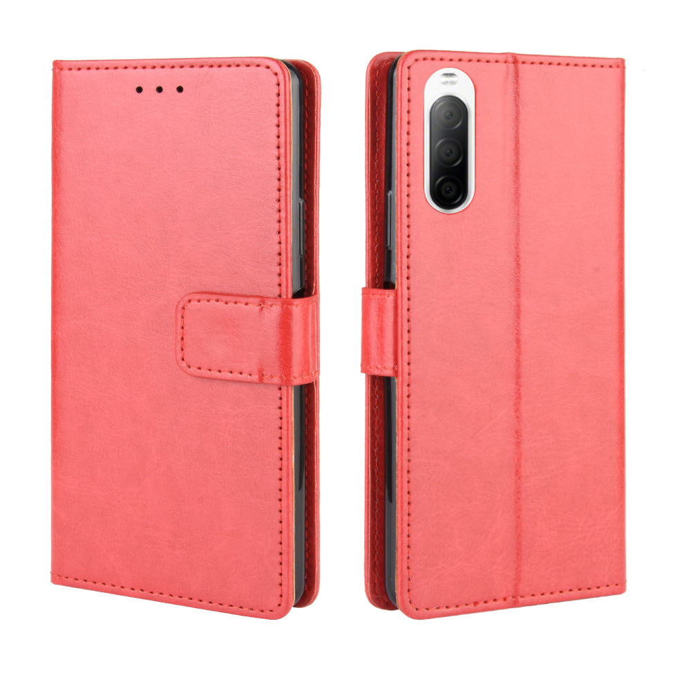Crazy Horse Flip Leather Protective Cover with Wallet for Sony Xperia 10 II