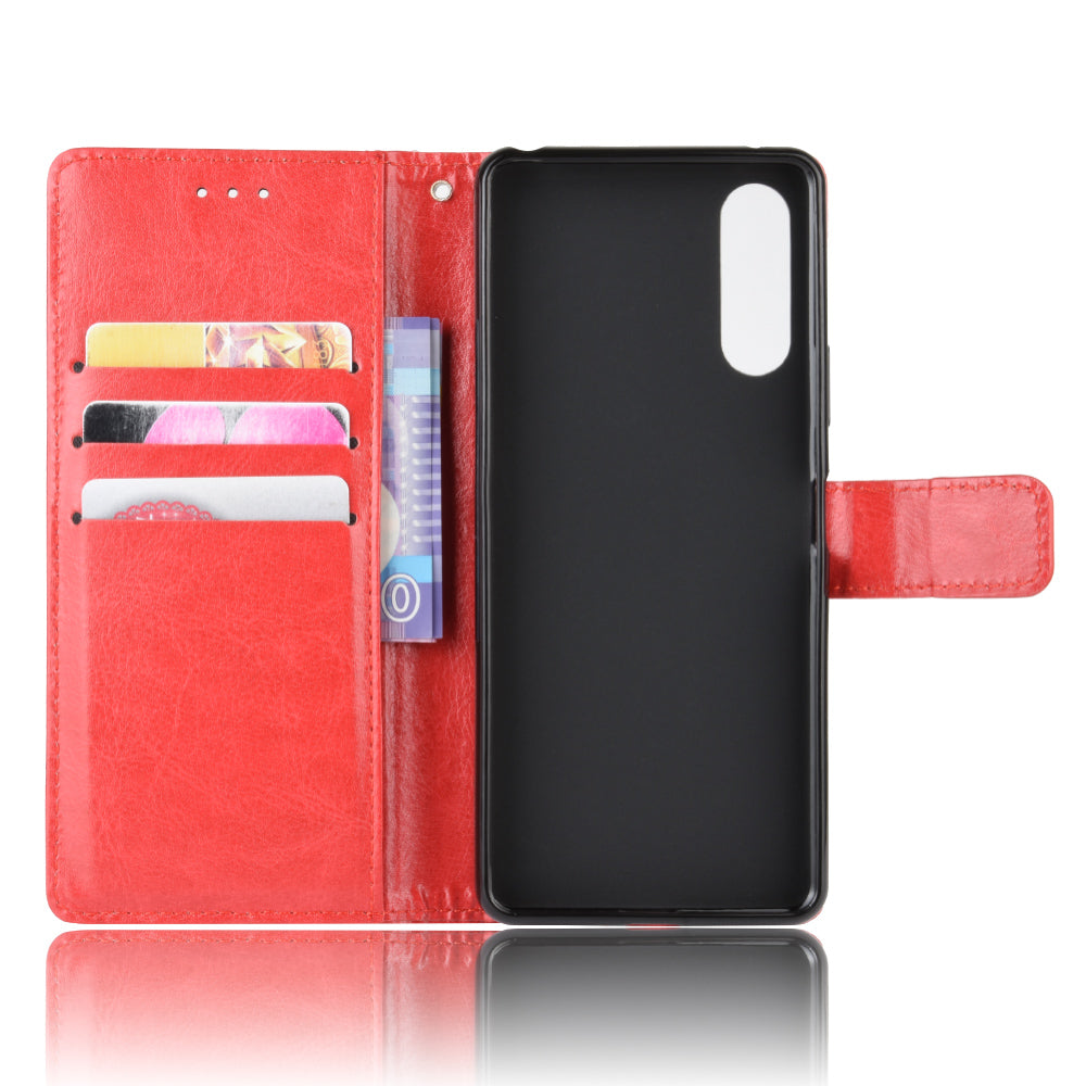 Crazy Horse Flip Leather Protective Cover with Wallet for Sony Xperia 10 II