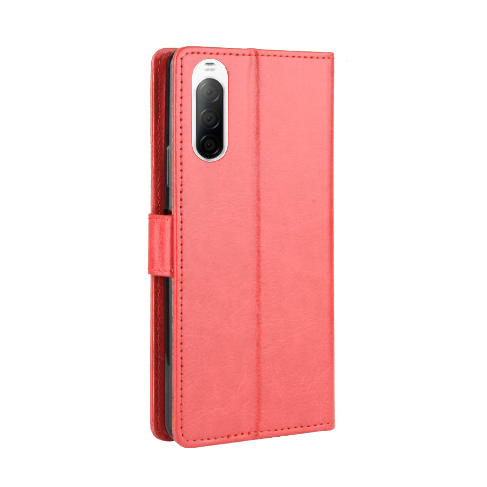 Crazy Horse Flip Leather Protective Cover with Wallet for Sony Xperia 10 II