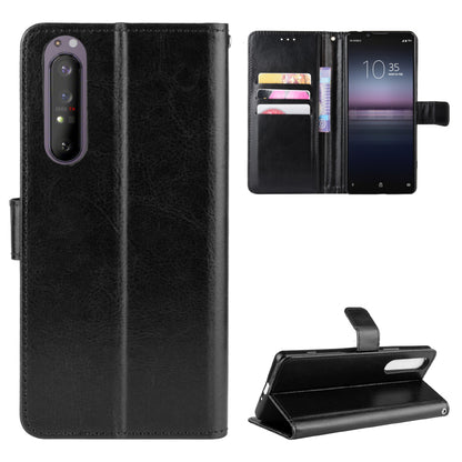 For Sony Xperia 1 II Crazy Horse PU Leather Wallet Cell Phone Cover