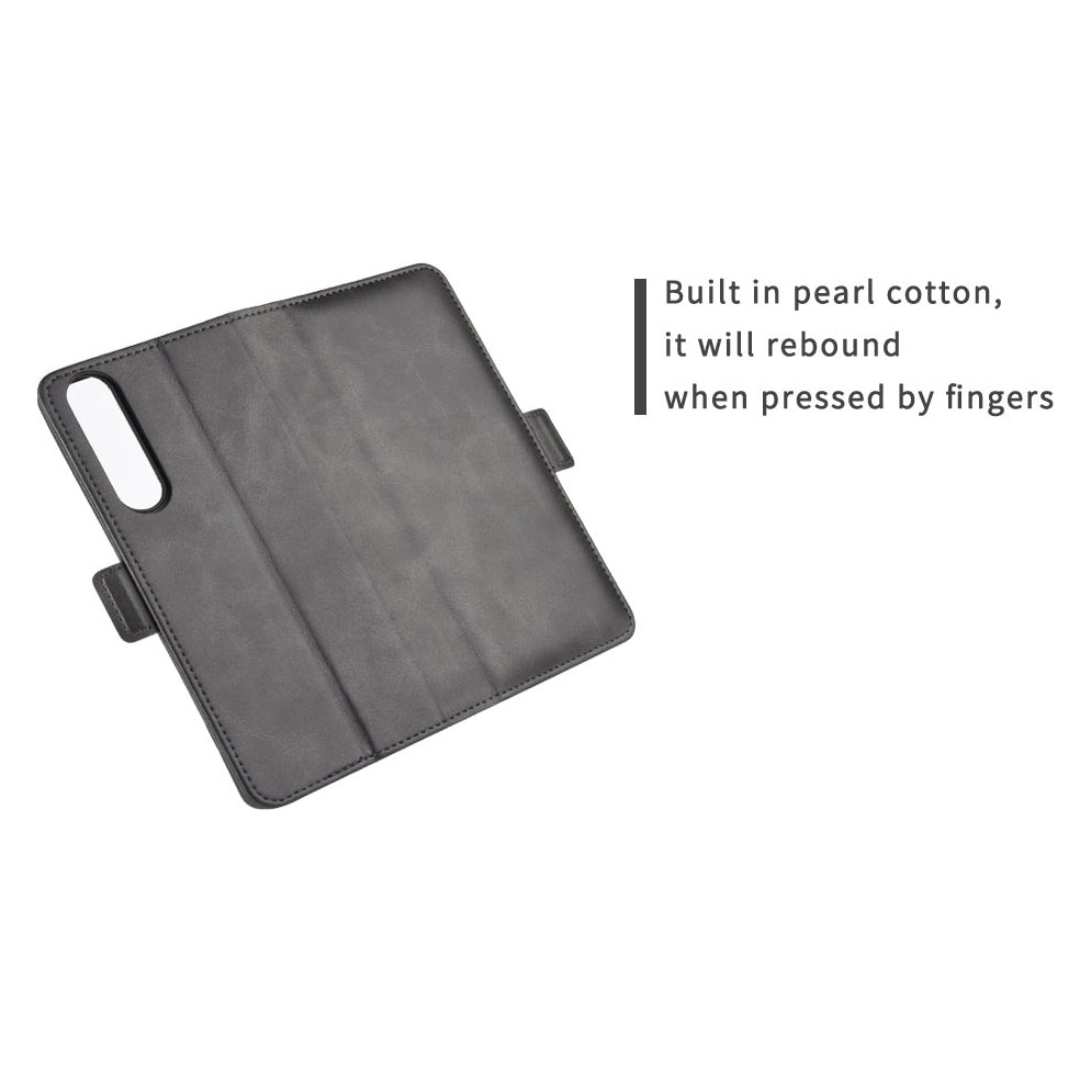 Double Clasp Flip Leather Wallet Stand Phone Cover for Sony Xperia 1 II