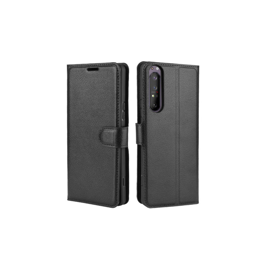 Litchi Skin Wallet Leather Stand Case for Sony Xperia 1 II