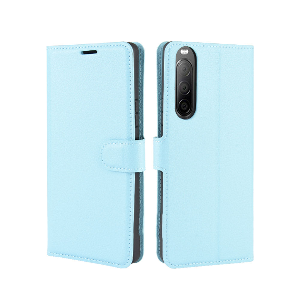 Litchi Skin Magnetic Leather Stand Case for Sony Xperia 10 II Wallet Card Holder Design Phone Case