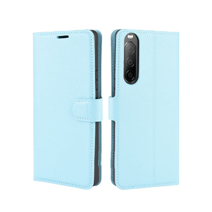 Litchi Skin Magnetic Leather Stand Case for Sony Xperia 10 II Wallet Card Holder Design Phone Case