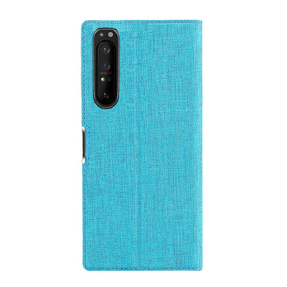 VILI DMX Cross Texture Card Holder Leather Stand Shell for Sony Xperia 1 II