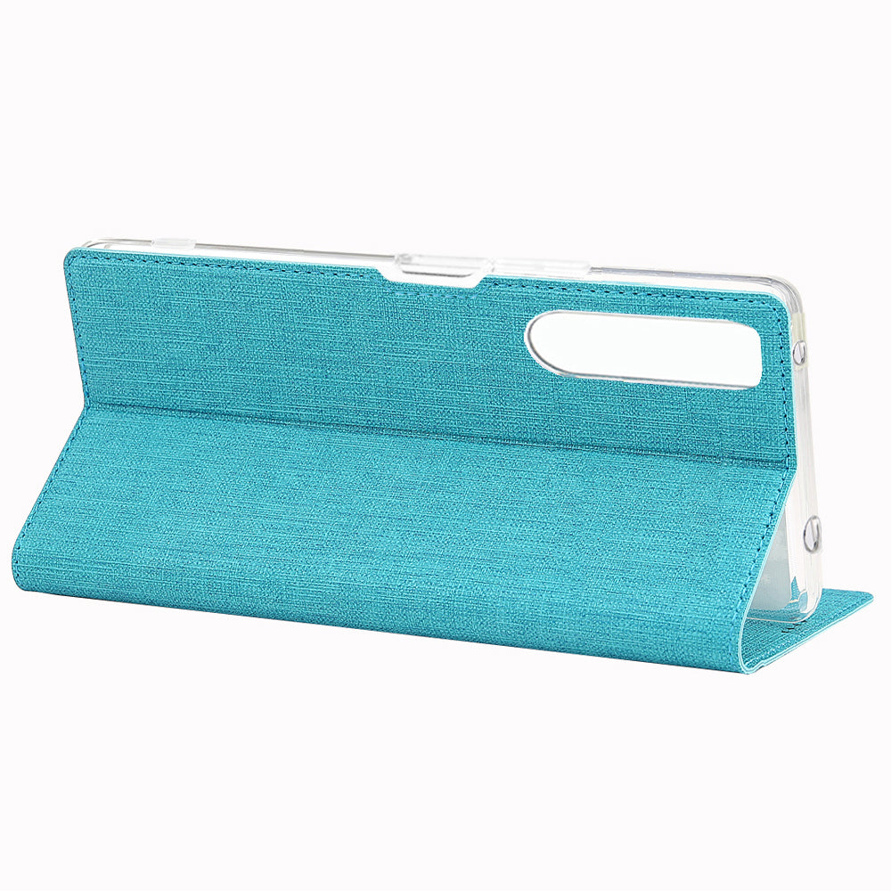 VILI DMX Cross Texture Card Holder Leather Stand Shell for Sony Xperia 1 II