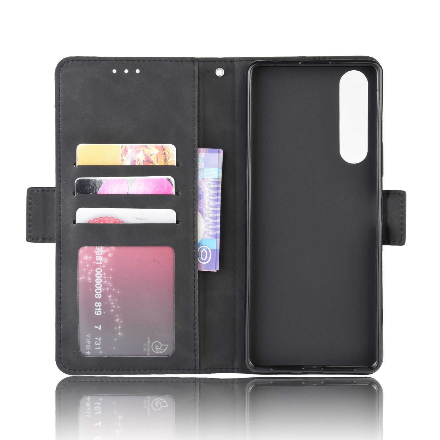 Leather Shell with Multiple Card Slots for Sony Xperia 1 II
