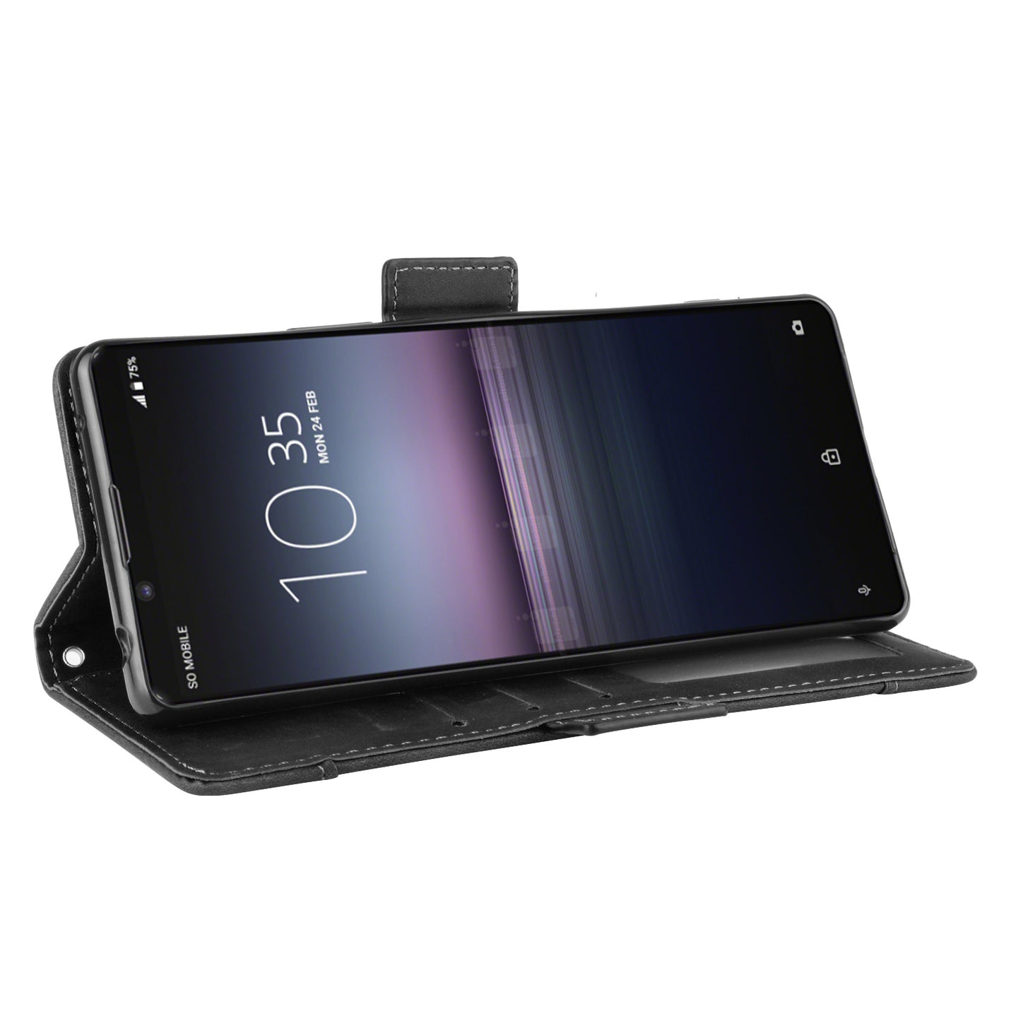 Leather Shell with Multiple Card Slots for Sony Xperia 1 II