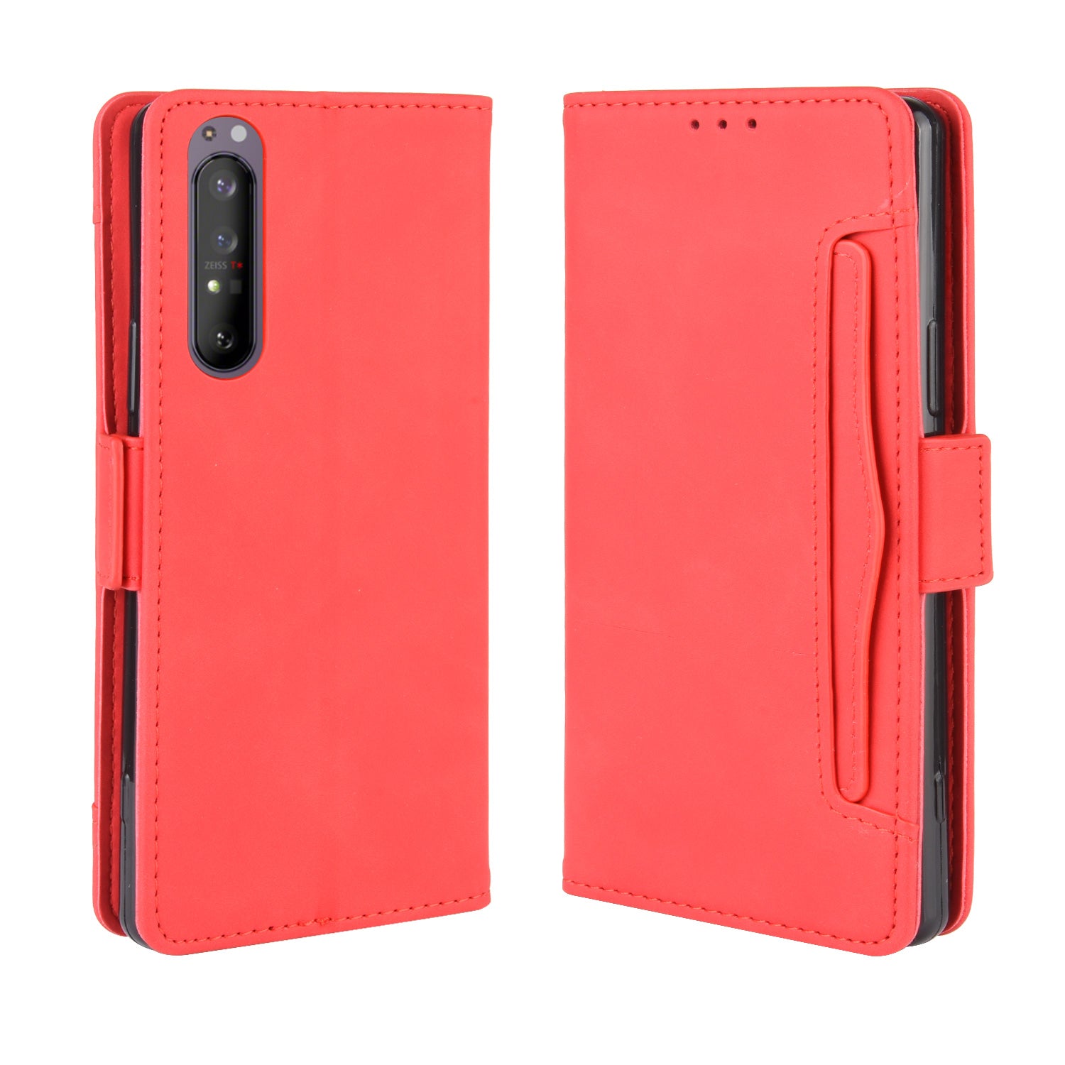 Leather Shell with Multiple Card Slots for Sony Xperia 1 II