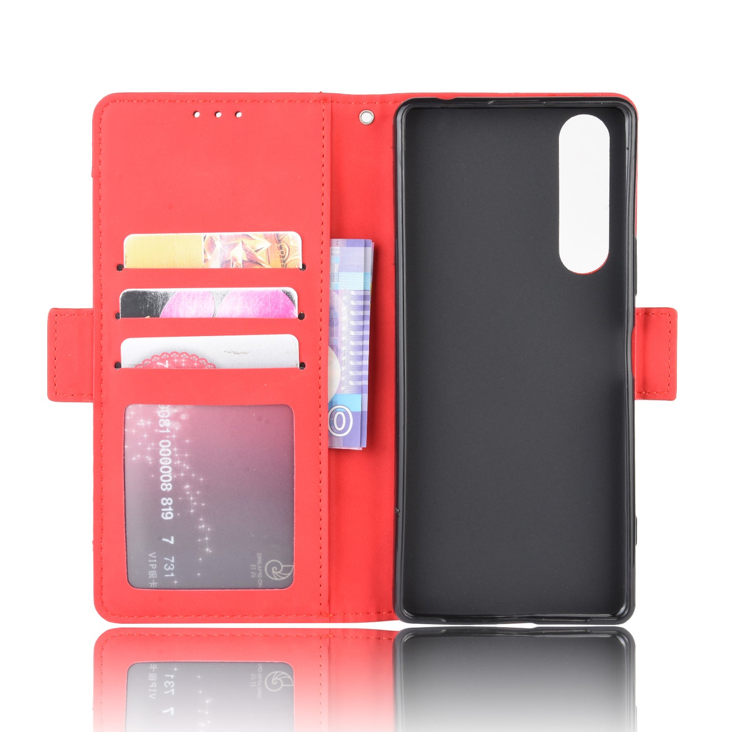 Leather Shell with Multiple Card Slots for Sony Xperia 1 II
