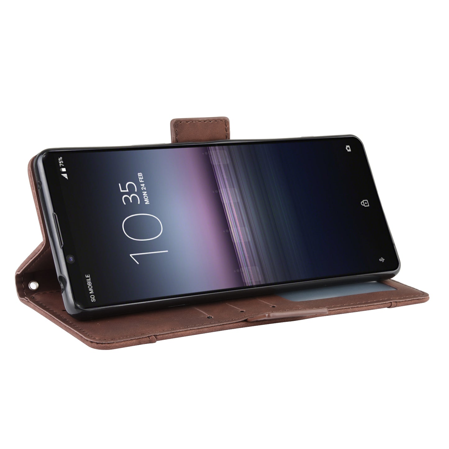 Leather Shell with Multiple Card Slots for Sony Xperia 1 II
