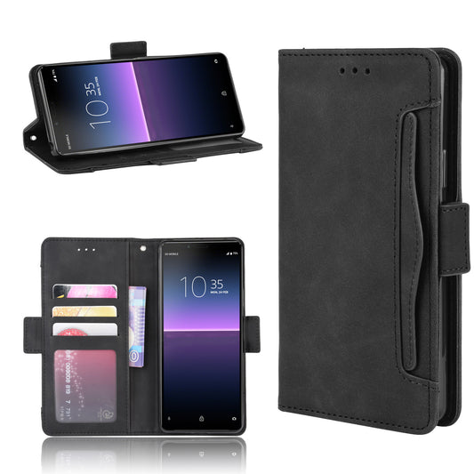 Leather Stand Case with Card Slots for Sony Xperia 10 II