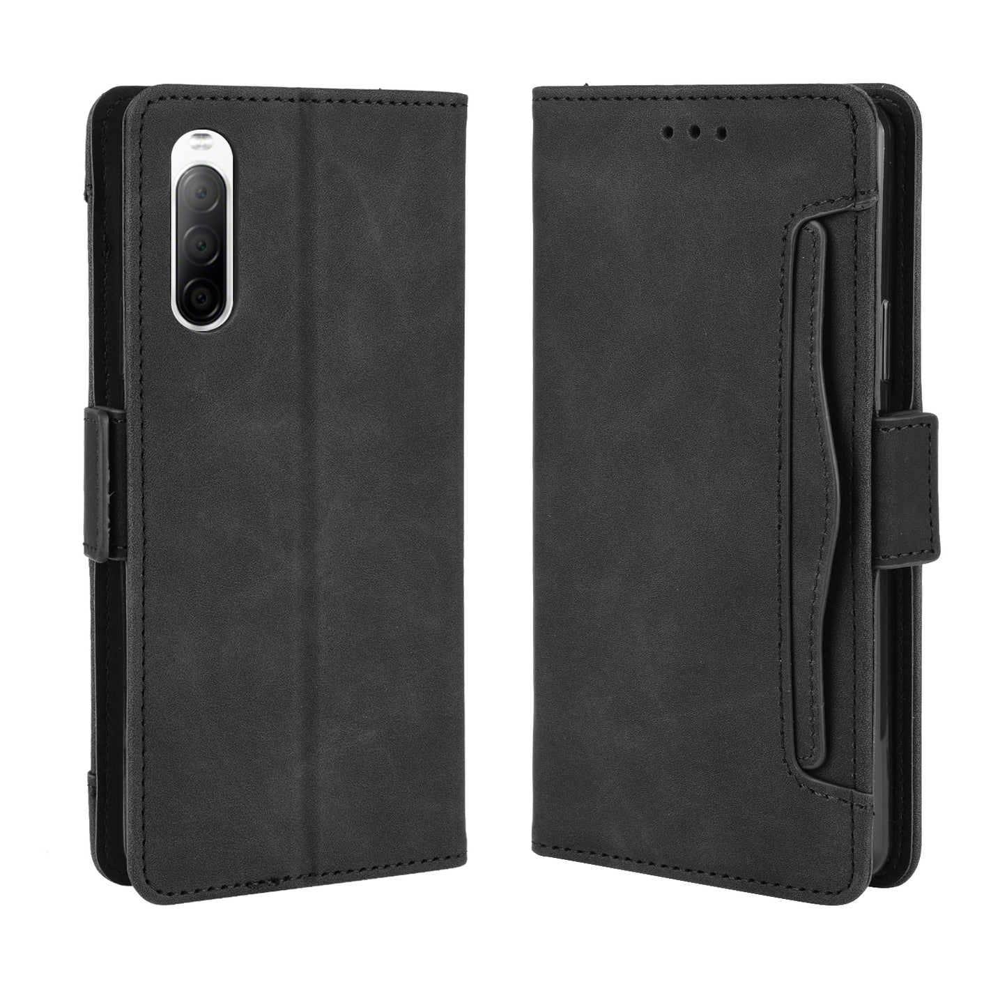 Leather Stand Case with Card Slots for Sony Xperia 10 II