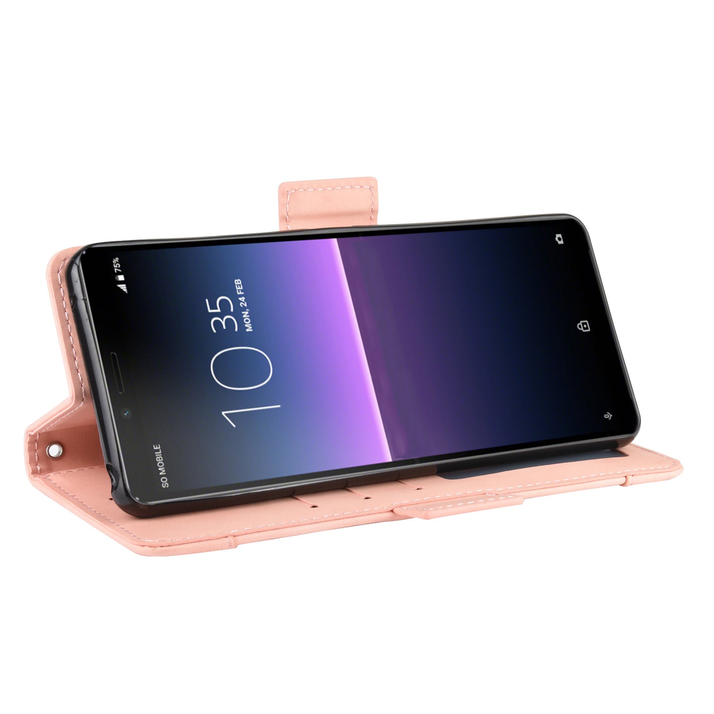 Leather Stand Case with Card Slots for Sony Xperia 10 II