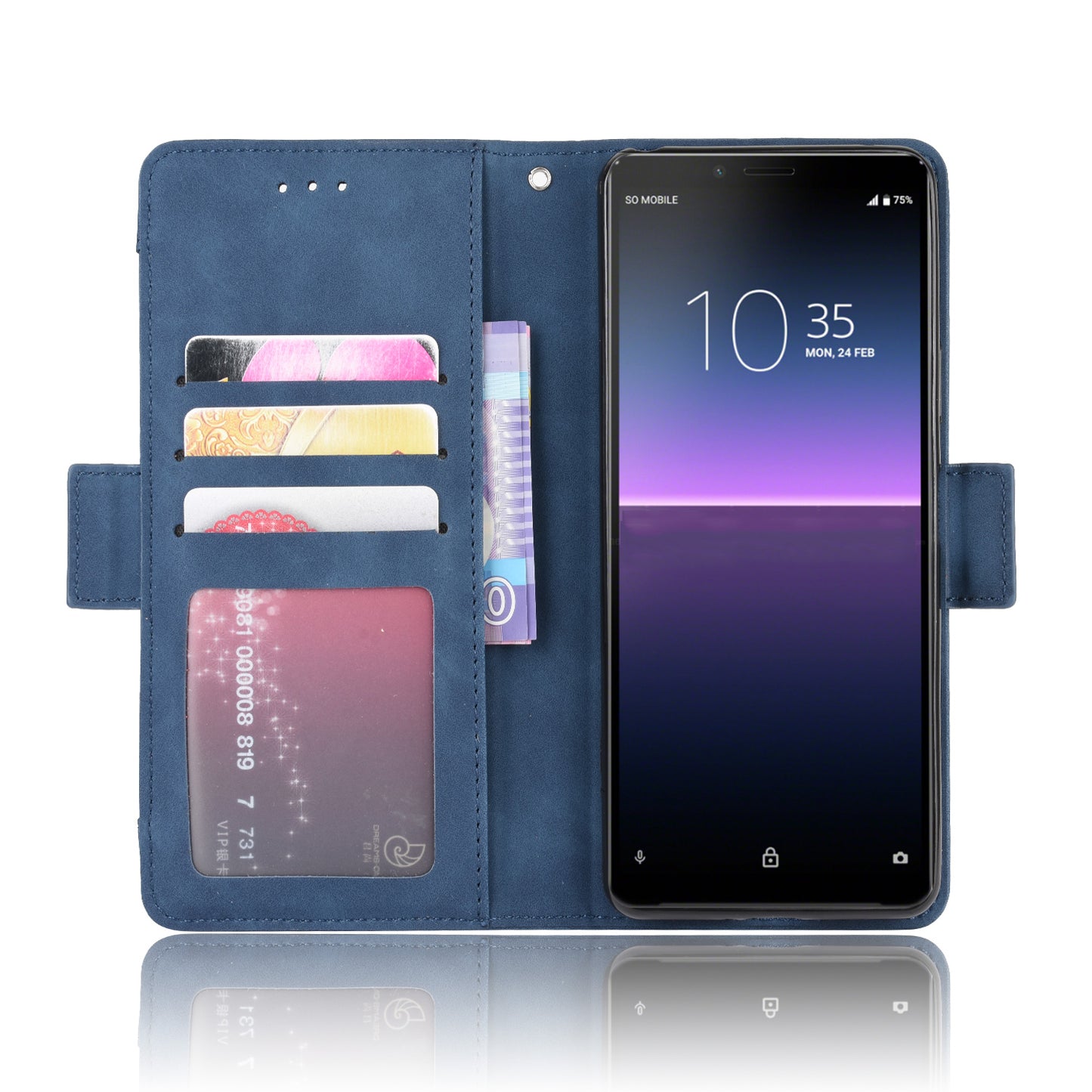 Leather Stand Case with Card Slots for Sony Xperia 10 II