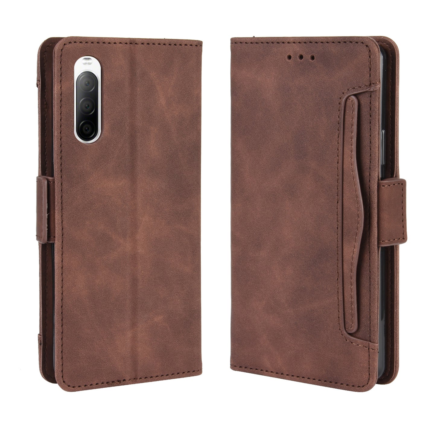 Leather Stand Case with Card Slots for Sony Xperia 10 II