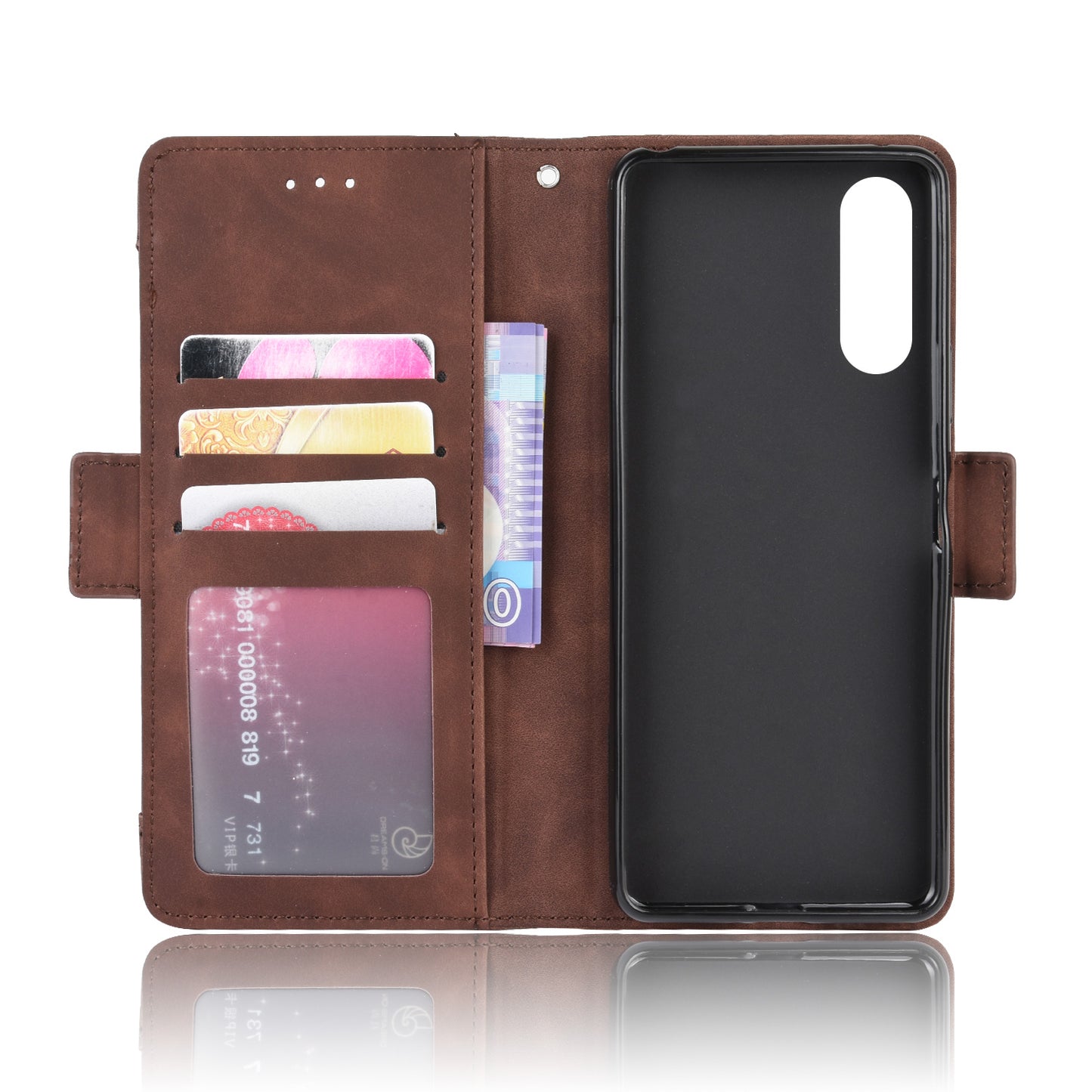 Leather Stand Case with Card Slots for Sony Xperia 10 II