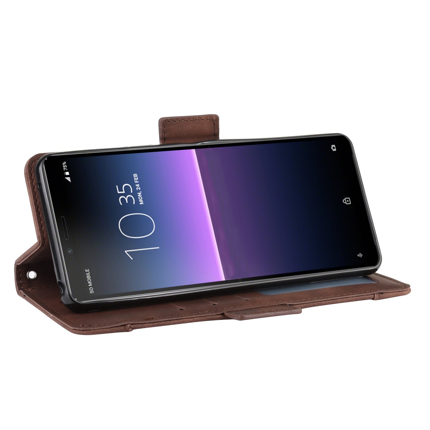 Leather Stand Case with Card Slots for Sony Xperia 10 II