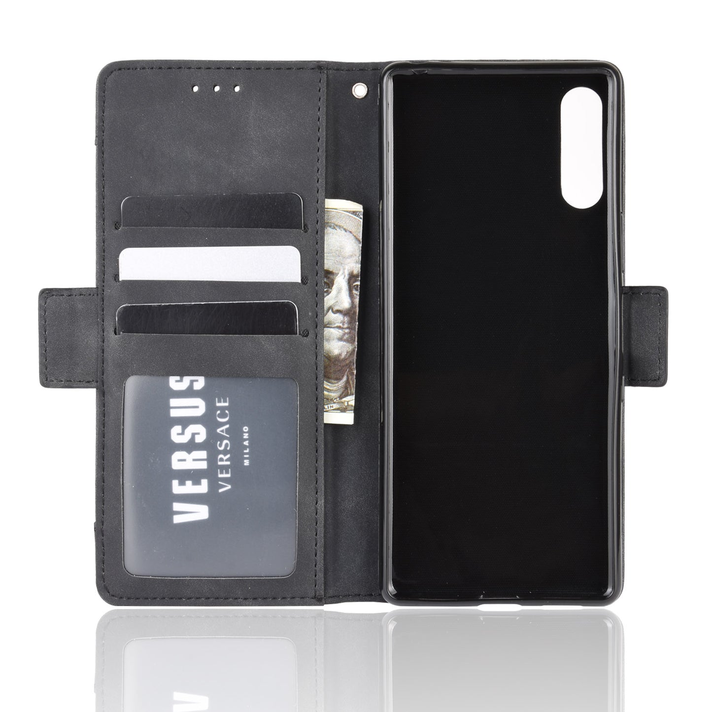 Wallet Stand Flip Leather Phone Case with Multiple Card Slots for Sony Xperia L4