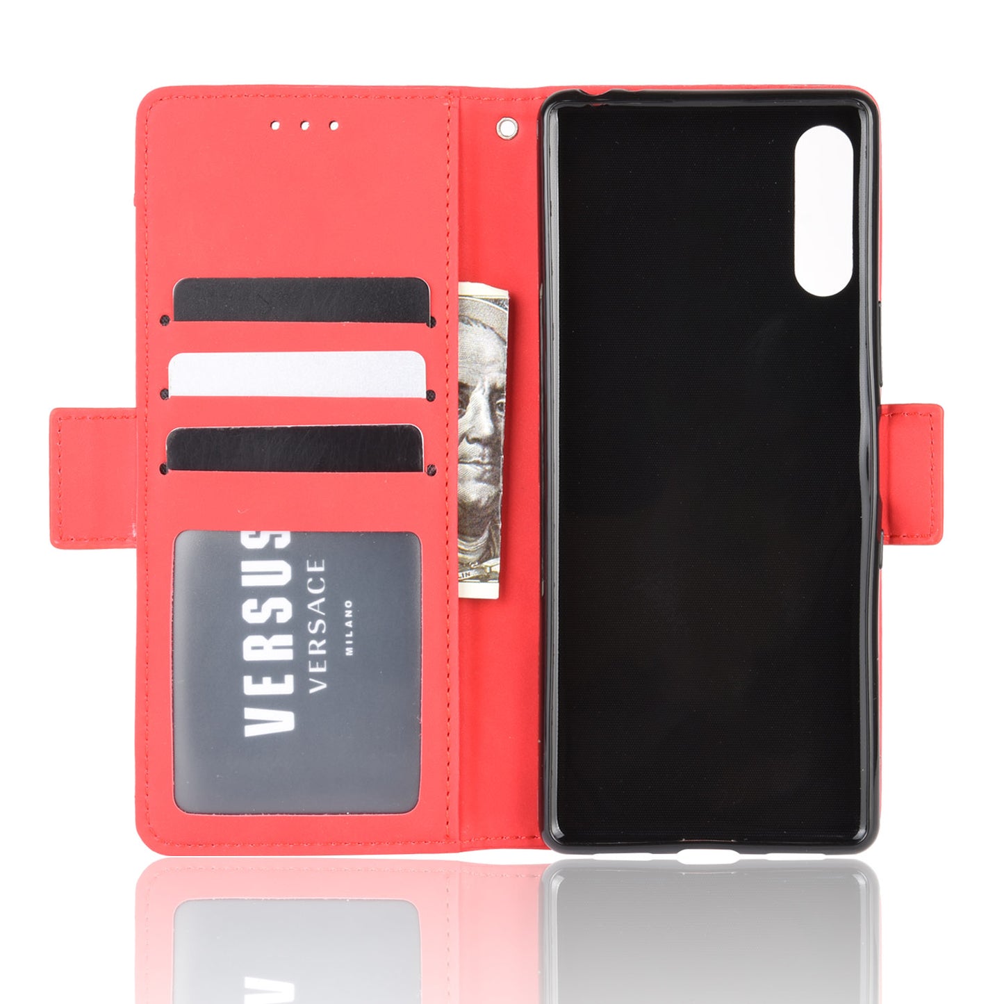 Wallet Stand Flip Leather Phone Case with Multiple Card Slots for Sony Xperia L4
