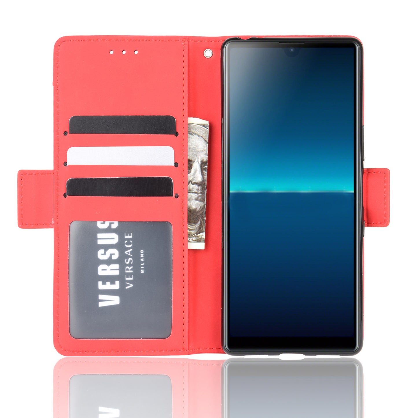 Wallet Stand Flip Leather Phone Case with Multiple Card Slots for Sony Xperia L4