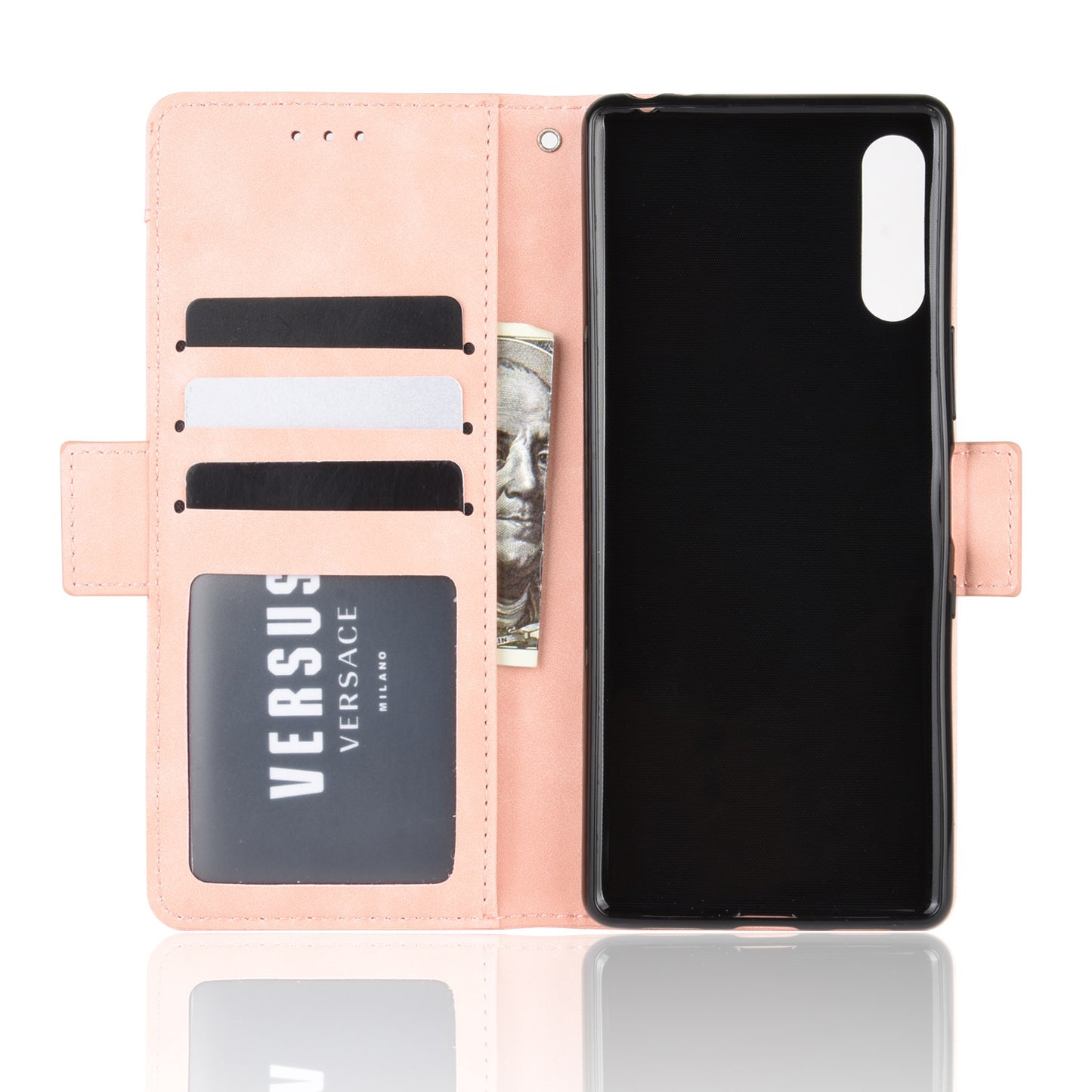 Wallet Stand Flip Leather Phone Case with Multiple Card Slots for Sony Xperia L4