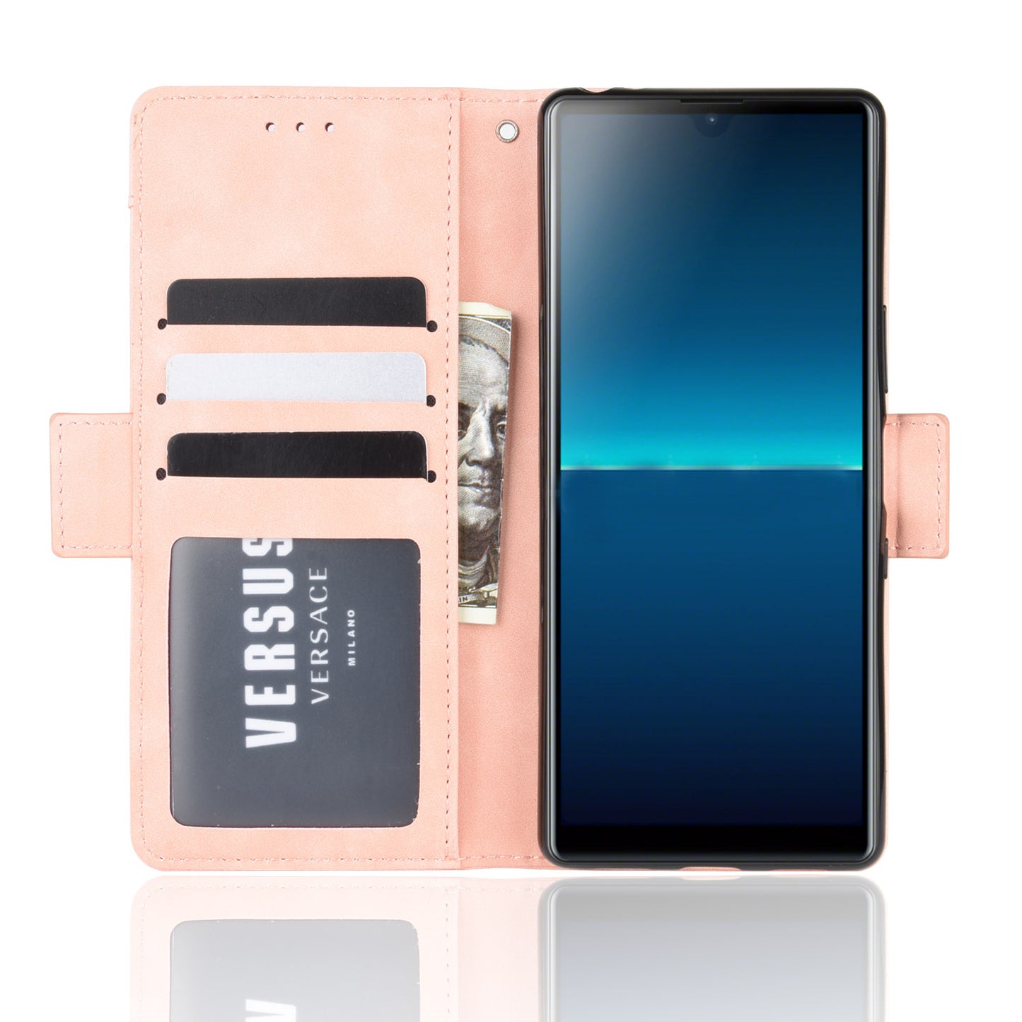 Wallet Stand Flip Leather Phone Case with Multiple Card Slots for Sony Xperia L4