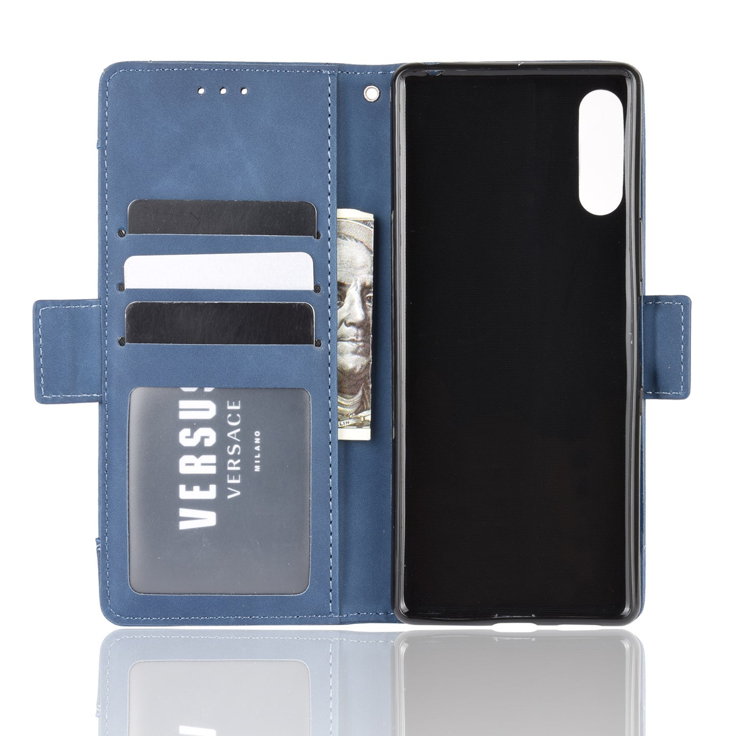 Wallet Stand Flip Leather Phone Case with Multiple Card Slots for Sony Xperia L4
