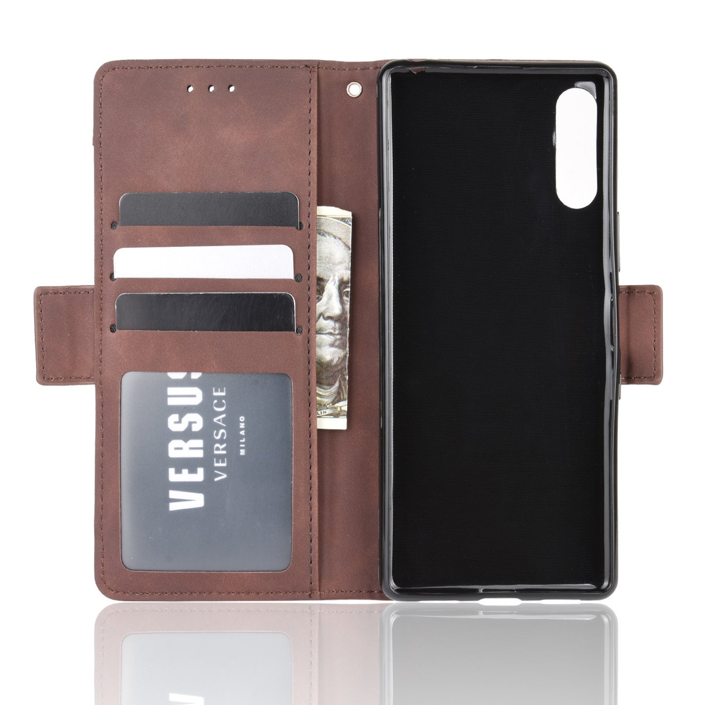 Wallet Stand Flip Leather Phone Case with Multiple Card Slots for Sony Xperia L4