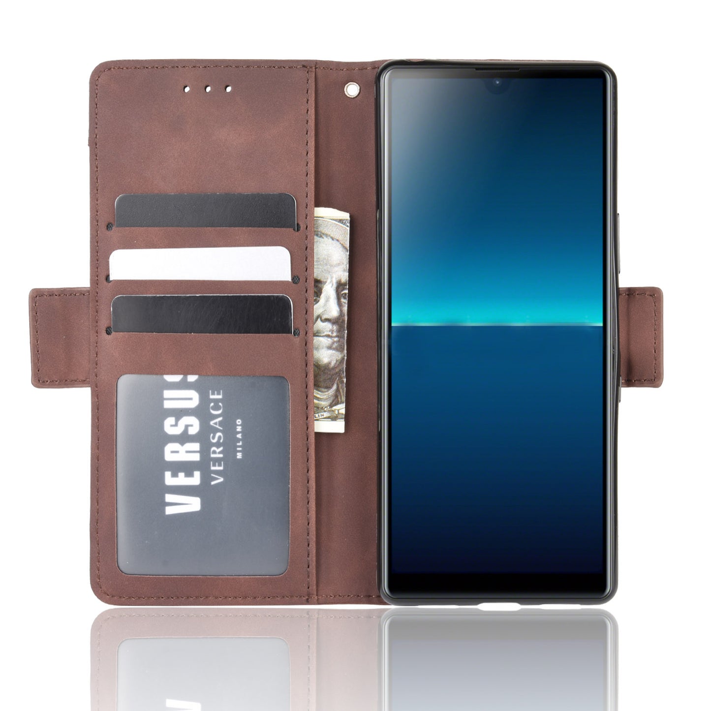 Wallet Stand Flip Leather Phone Case with Multiple Card Slots for Sony Xperia L4