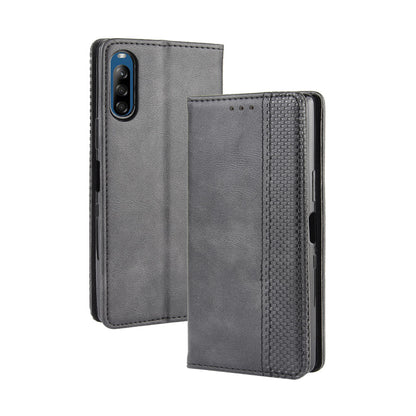 Auto-absorbed Retro PU Leather Wallet Cell Phone Cover for Sony Xperia L4