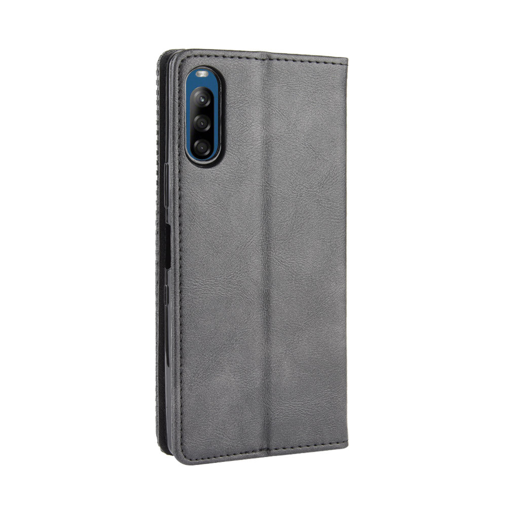 Auto-absorbed Retro PU Leather Wallet Cell Phone Cover for Sony Xperia L4