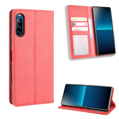 Auto-absorbed Retro PU Leather Wallet Cell Phone Cover for Sony Xperia L4